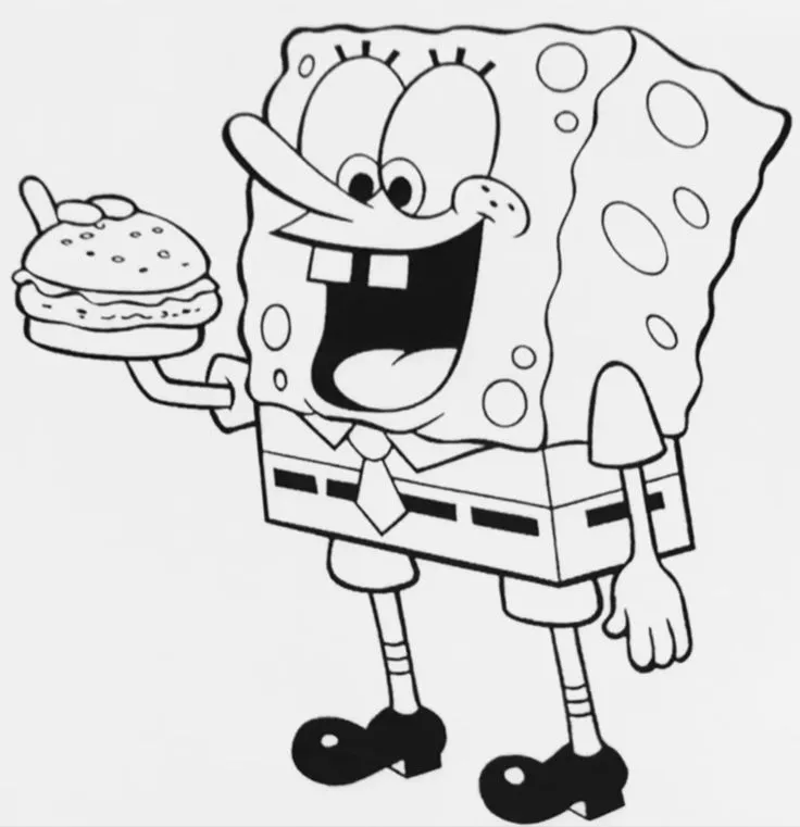 Haz clic para descargar dibujo de Bob Esponja Krabby Patty para colorear e imprimir gratis Bob Esponja Krabby Patty para colorear HD fácil y bonito - Descarga e imprime gratis - Dibujo exclusivo de Bob Esponja