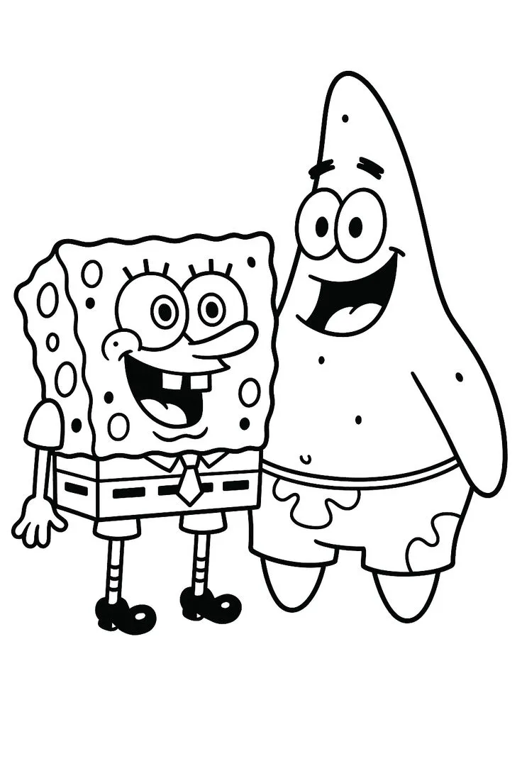 Bob Esponja y Patricio para colorear