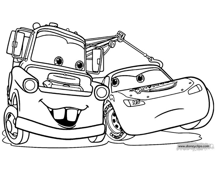 Dibujo de Mate y Rayo de Cars para colorear e imprimir gratis - Personaje de Cars