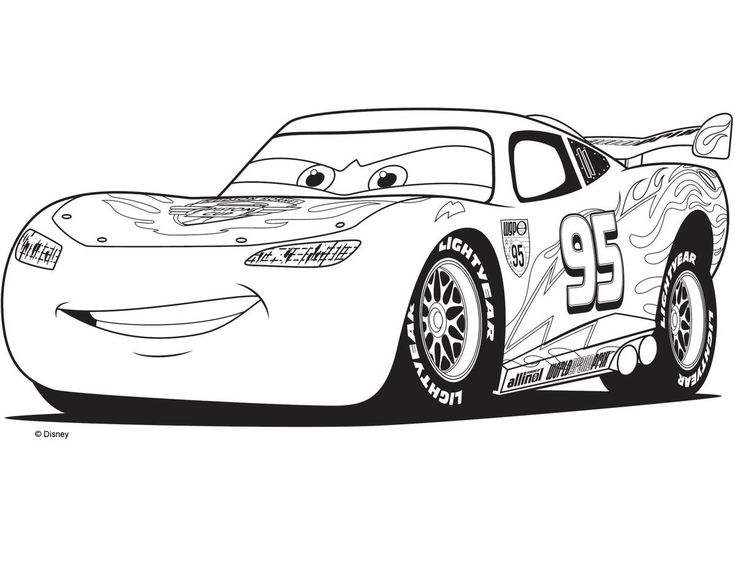 Dibujo de Rayo McQueen Detalle de Cars para colorear e imprimir gratis - Personaje de Cars