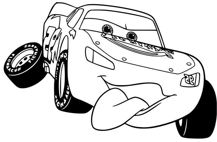 Dibujo de Rayo McQueen Rueda de Cars para colorear e imprimir gratis - Personaje de Cars