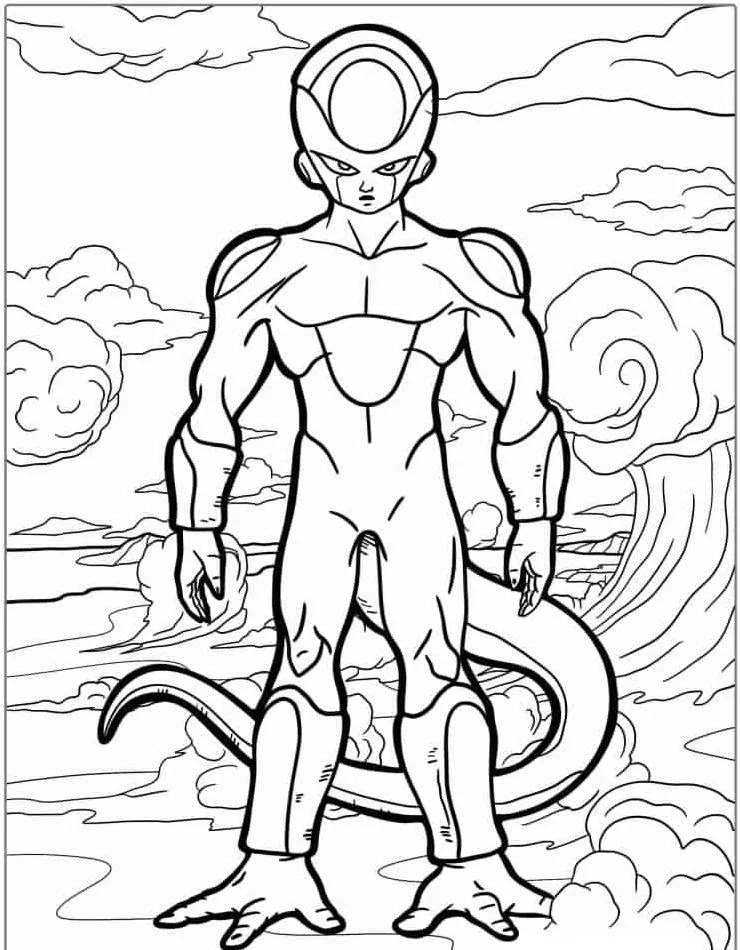 Dibujo de Freezer de Dragon Ball para colorear e imprimir gratis - Personaje de Dragon Ball
