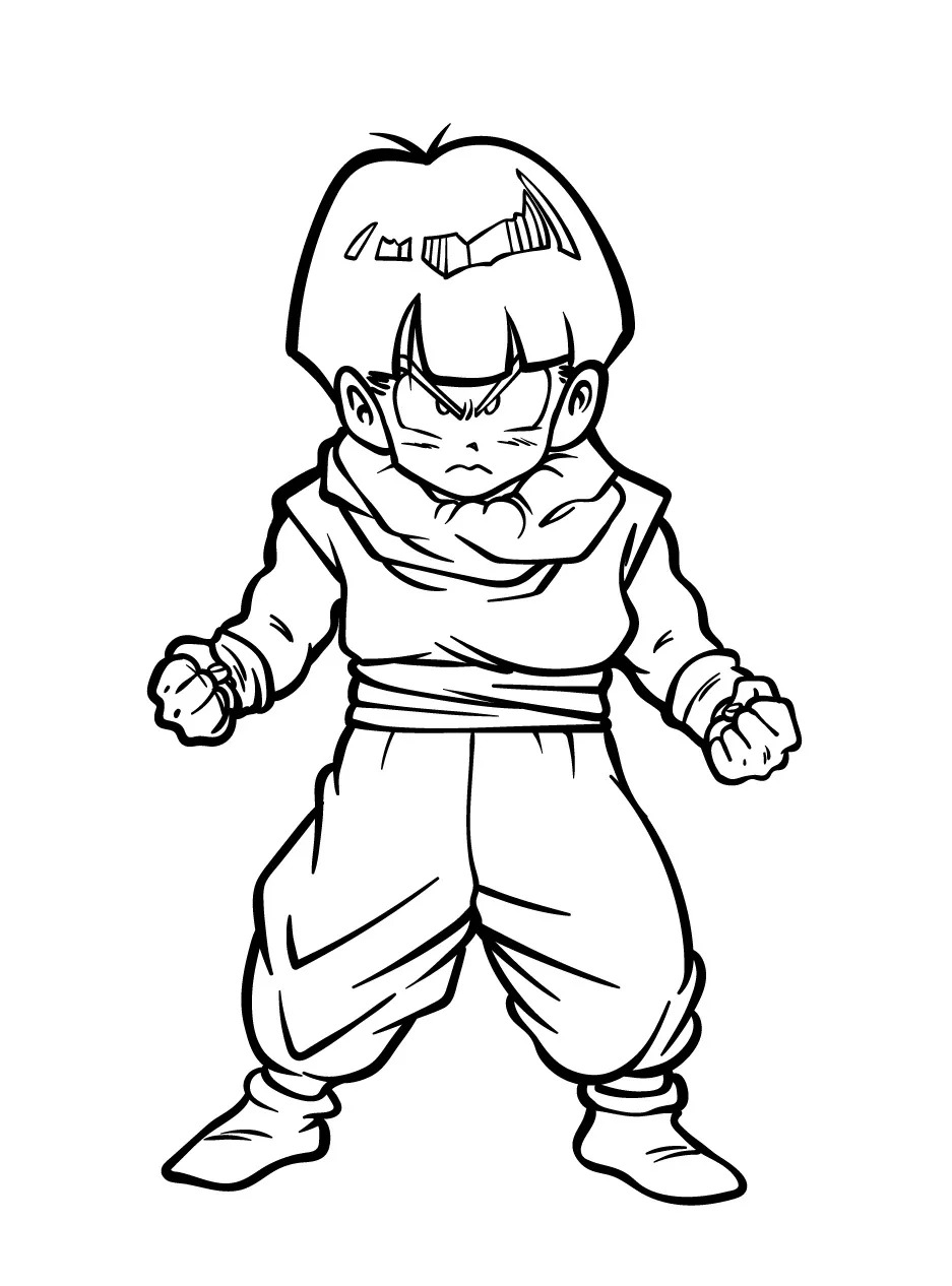 Dibujo de Gohan Niño de Dragon Ball para colorear e imprimir gratis - Personaje de Dragon Ball