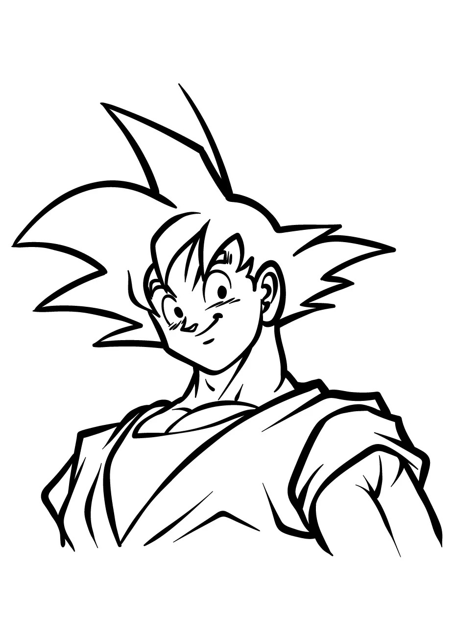 Dibujo de Goku Adulto de Dragon Ball para colorear e imprimir gratis - Personaje de Dragon Ball