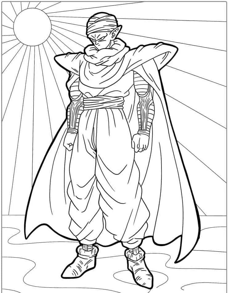 Dibujo de Piccolo de Dragon Ball para colorear e imprimir gratis - Personaje de Dragon Ball
