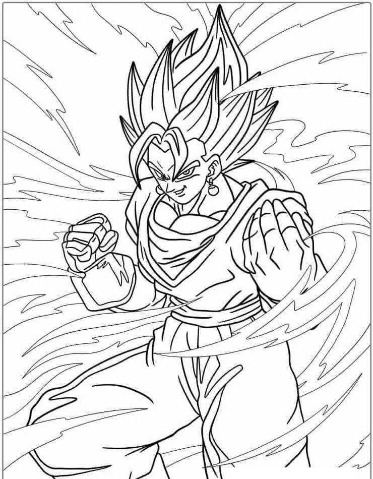 Dibujo de Vegeta Super de Dragon Ball para colorear e imprimir gratis - Personaje de Dragon Ball