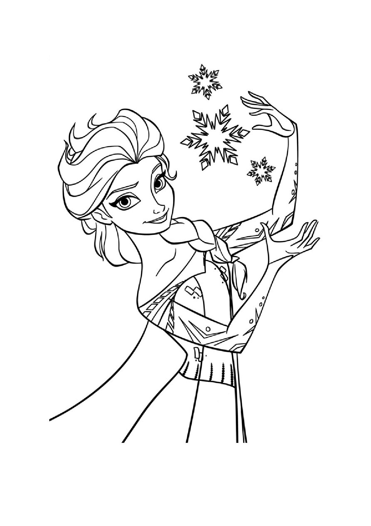 Dibujo de Elsa y su Magia de Frozen para colorear e imprimir gratis - Personaje de Frozen