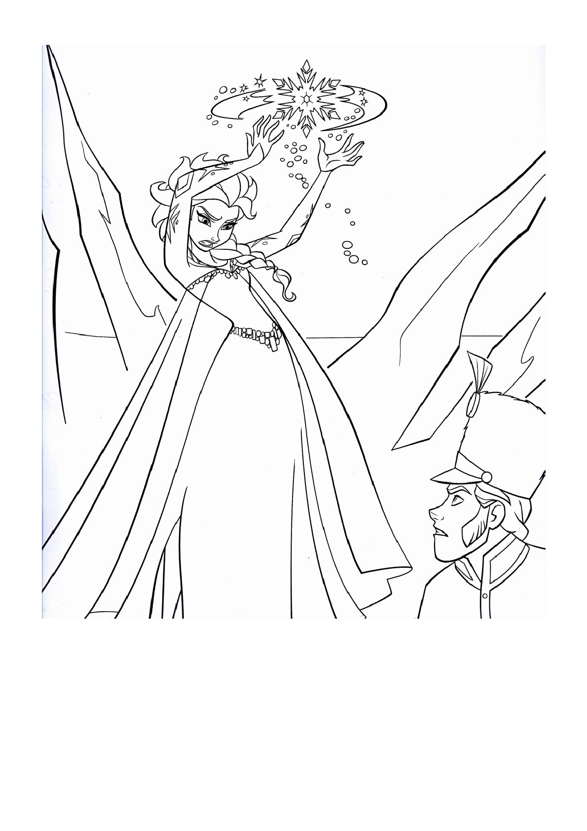 Dibujo de Elsa con Poderes para colorear e imprimir gratis - Categoría Frozen