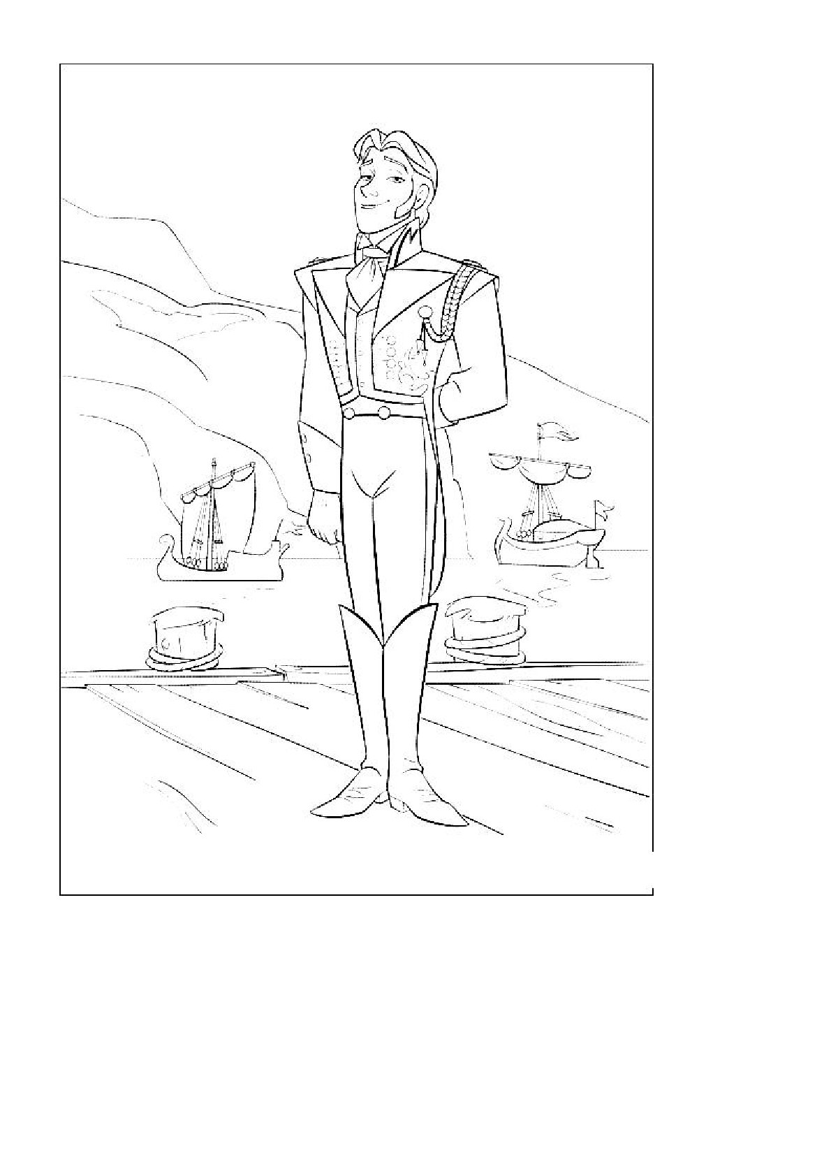 Dibujo de Hans de Frozen para colorear e imprimir gratis - Personaje de Frozen