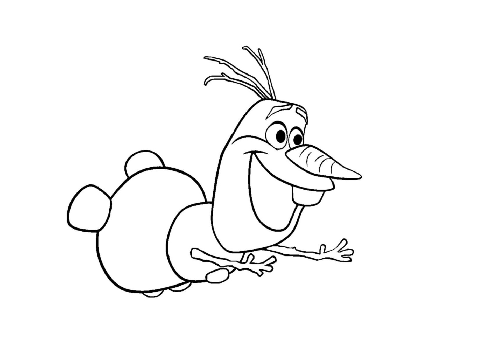 Dibujo de Olaf Saltando de Frozen para colorear e imprimir gratis - Personaje de Frozen