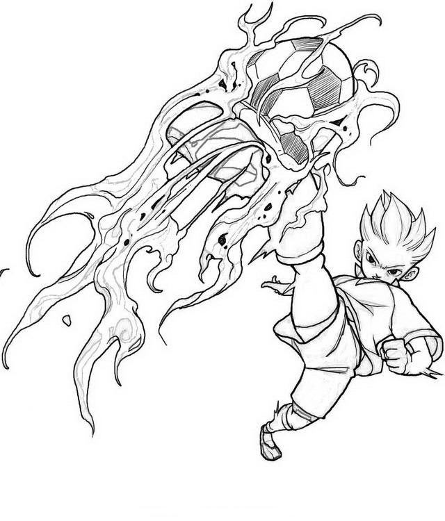 Dibujo de Tornado de Fuego de Inazuma Eleven para colorear e imprimir gratis - Personaje de Inazuma Eleven