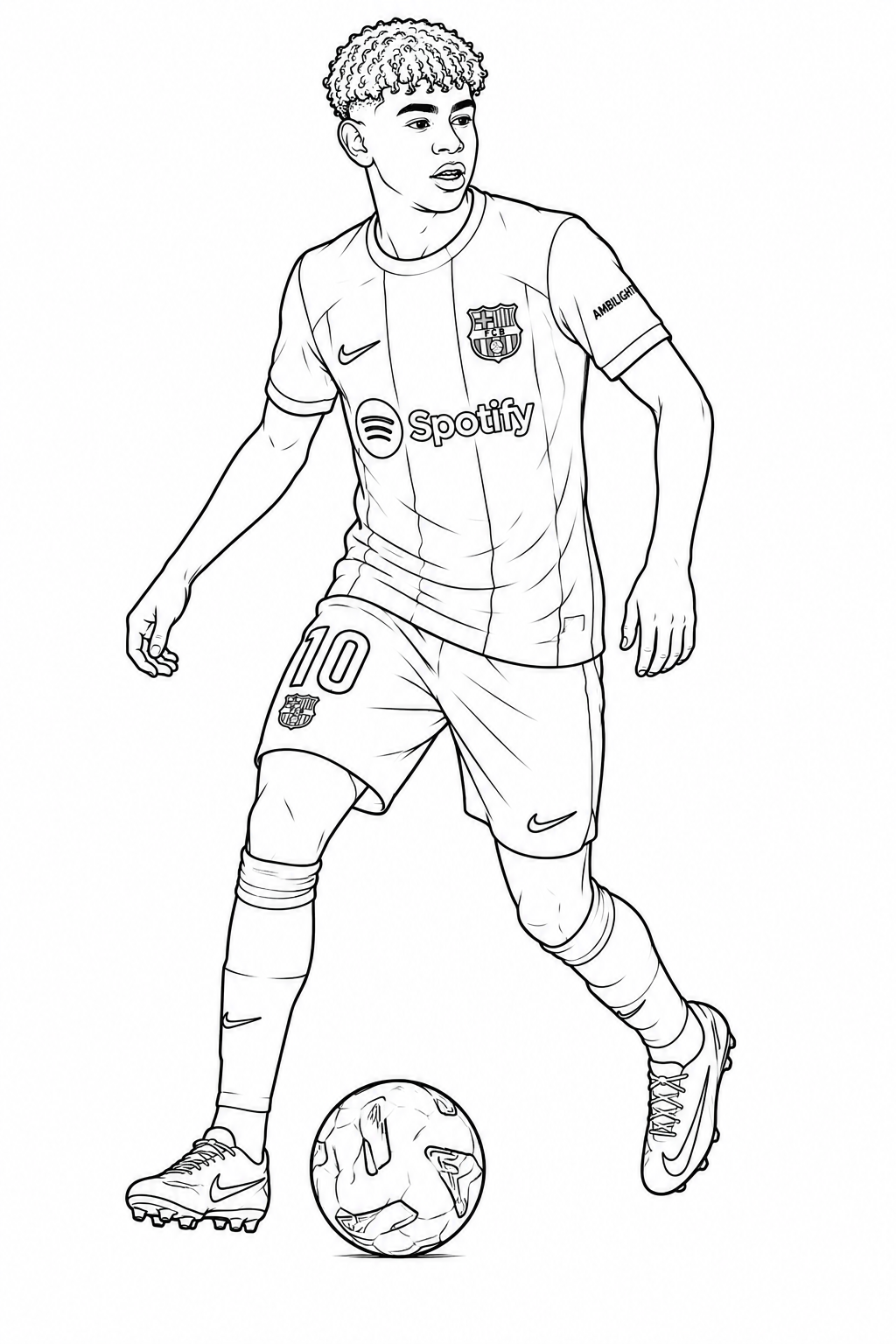 Haz clic para descargar dibujo de Lamine Yamal con el Balón para colorear e imprimir gratis Lamine Yamal con el Balón para colorear HD fácil y bonito - Descarga e imprime gratis - Dibujo exclusivo de Lamine Yamal