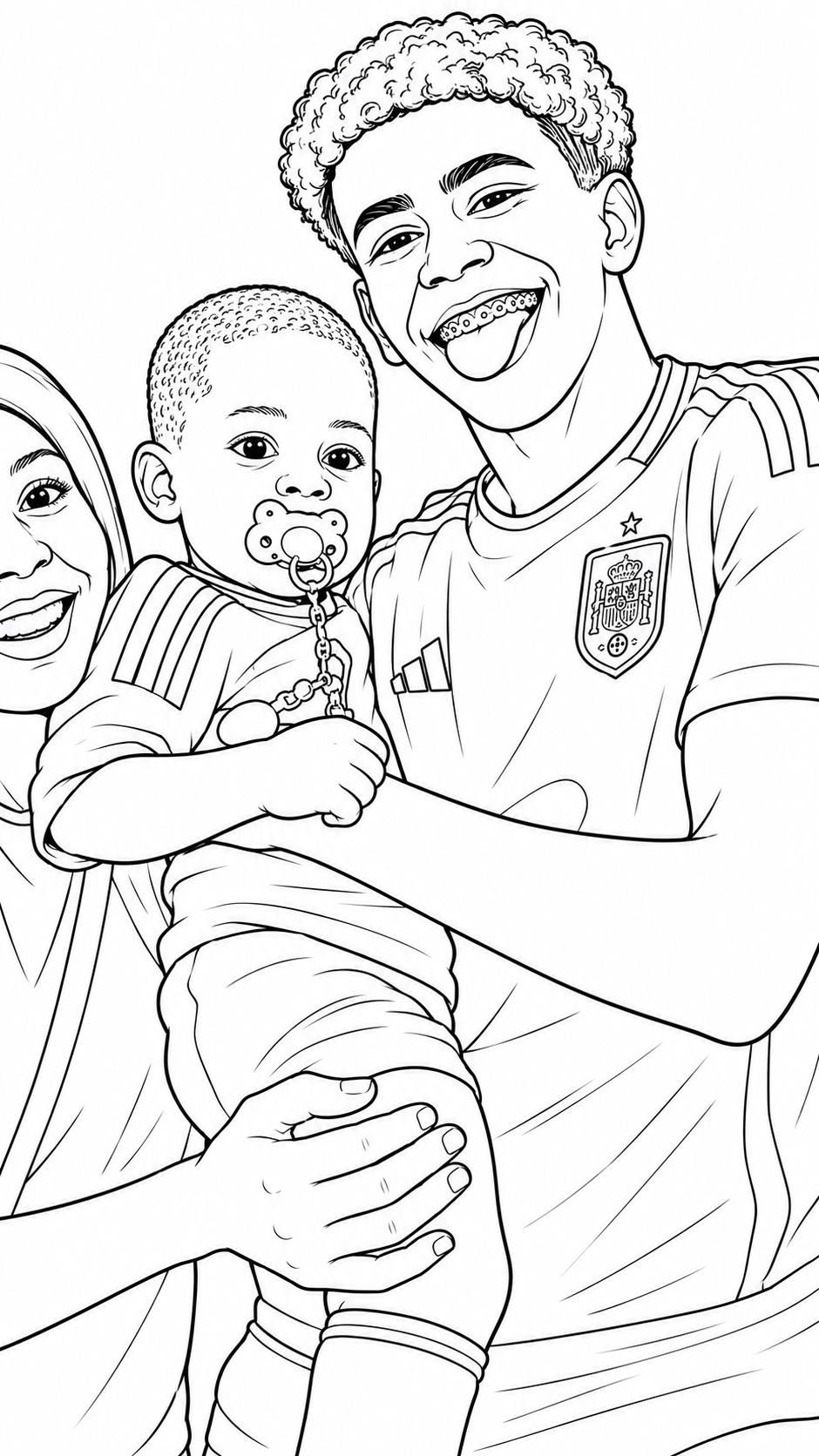 Haz clic para descargar dibujo de Lamine Yamal y su Hermano Keyne para colorear e imprimir gratis Lamine Yamal y su Hermano Keyne para colorear HD fácil y bonito - Descarga e imprime gratis - Dibujo exclusivo de Lamine Yamal