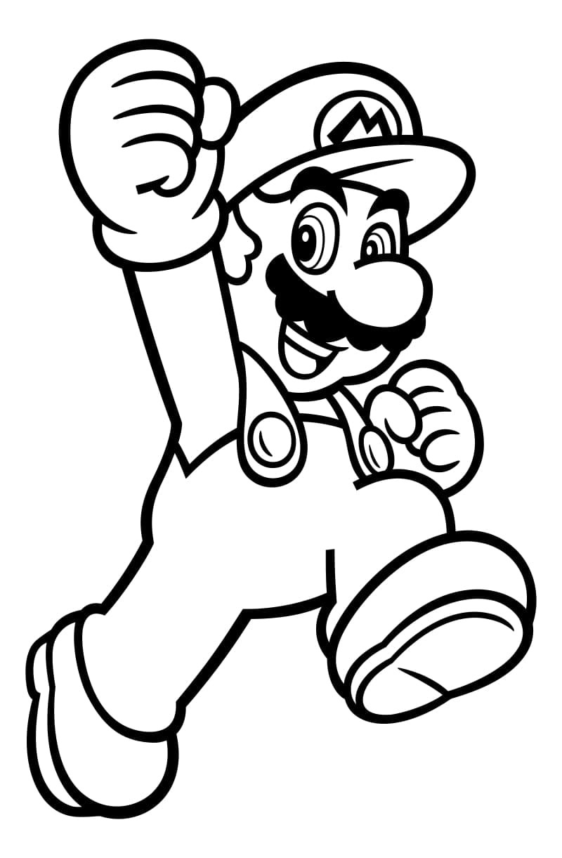 Dibujo de Mario Corriendo de Mario Bros para colorear e imprimir gratis - Personaje de Mario Bros