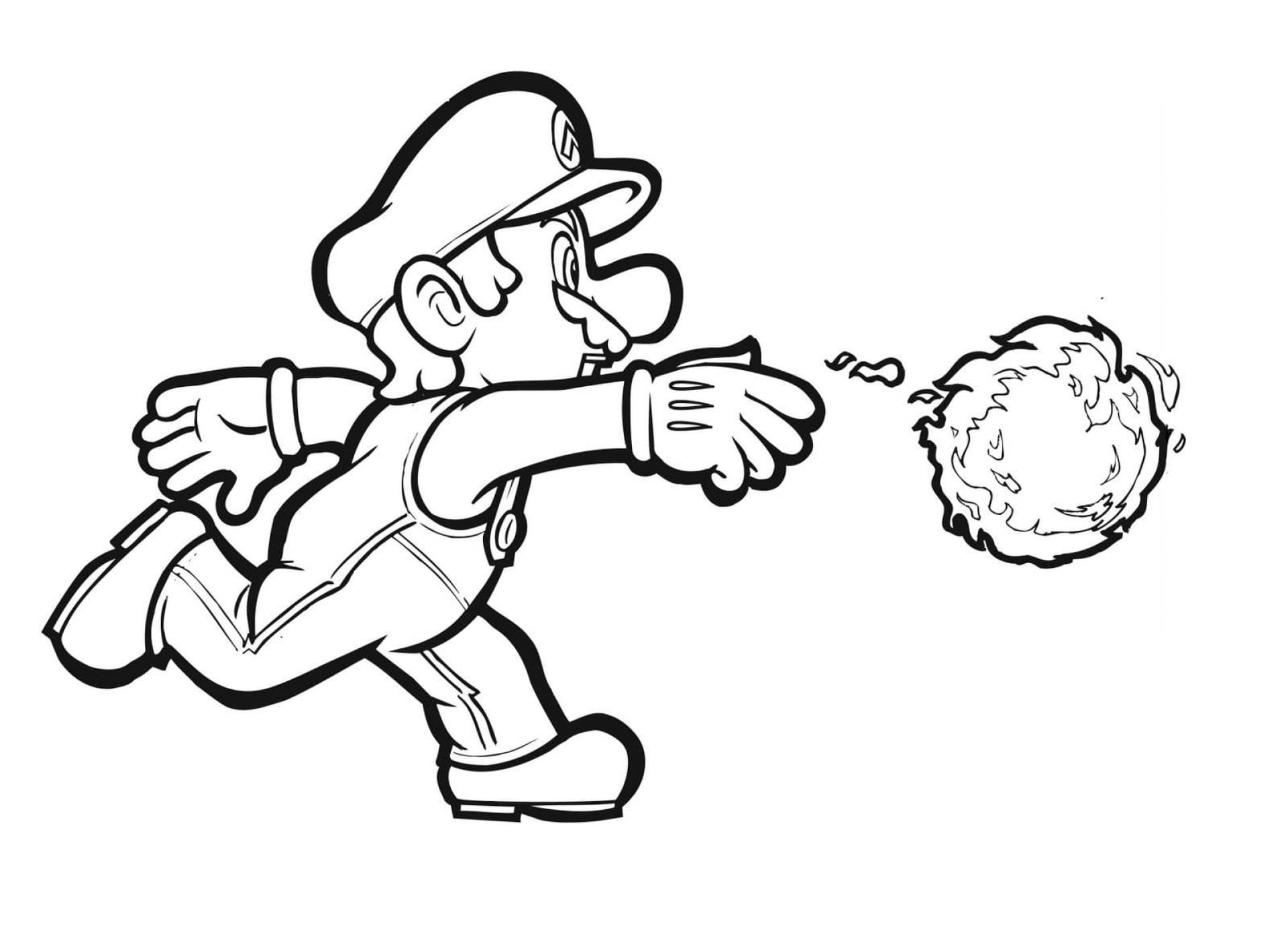 Dibujo de Mario Fuego de Mario Bros para colorear e imprimir gratis - Personaje de Mario Bros