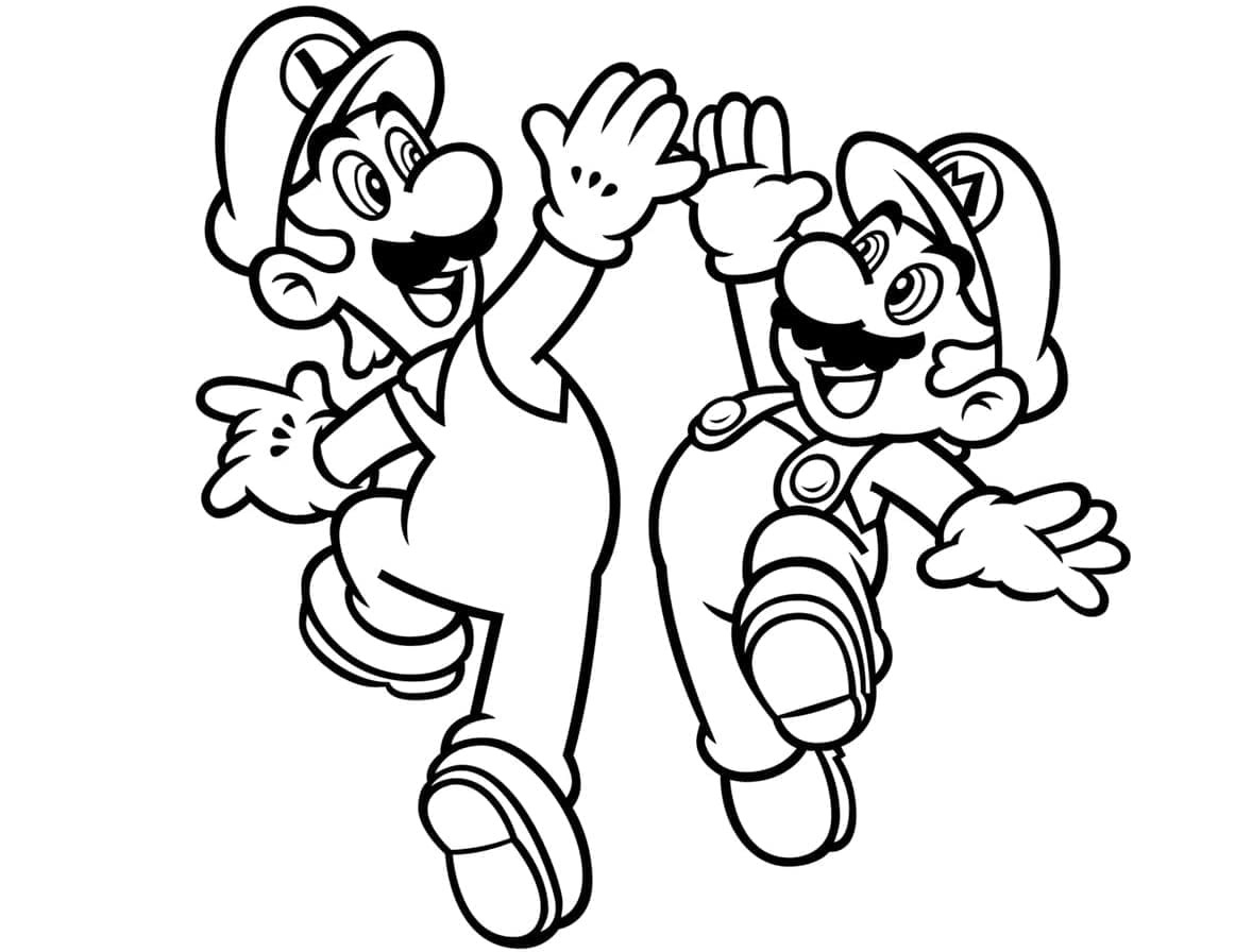 Dibujo de Mario y Luigi de Mario Bros para colorear e imprimir gratis - Personaje de Mario Bros