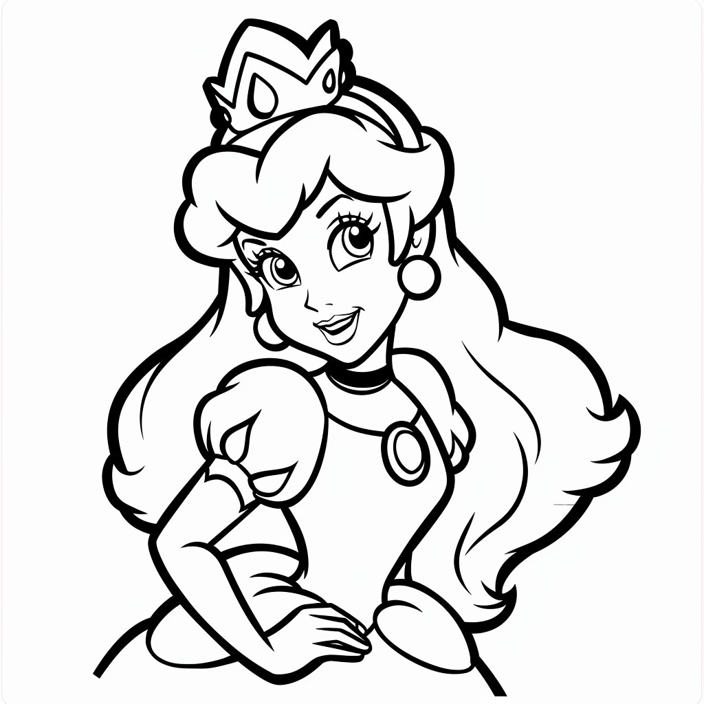 Dibujo de Princesa Peach para colorear e imprimir gratis - Categoría Mario Bros