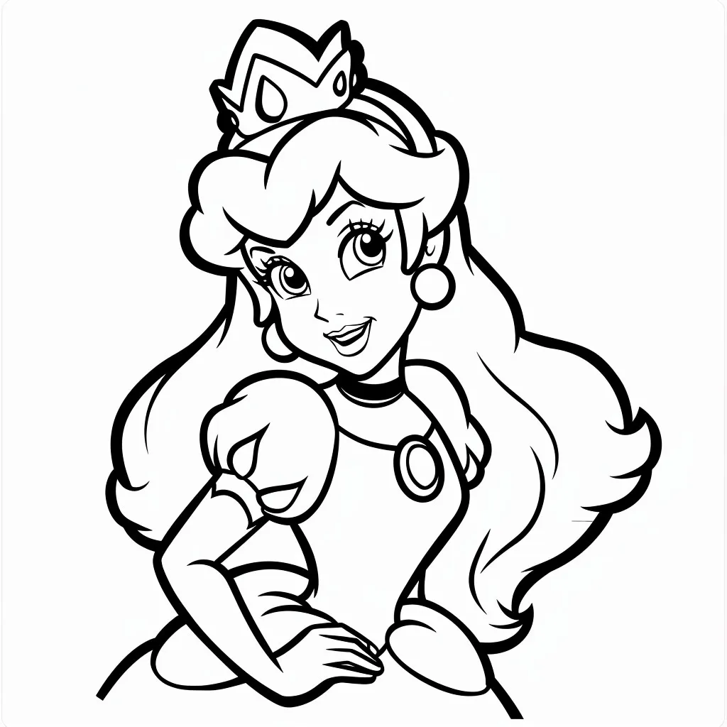 Princesa Peach para Colorear | Mario Bros para Colorear e Imprimir ...