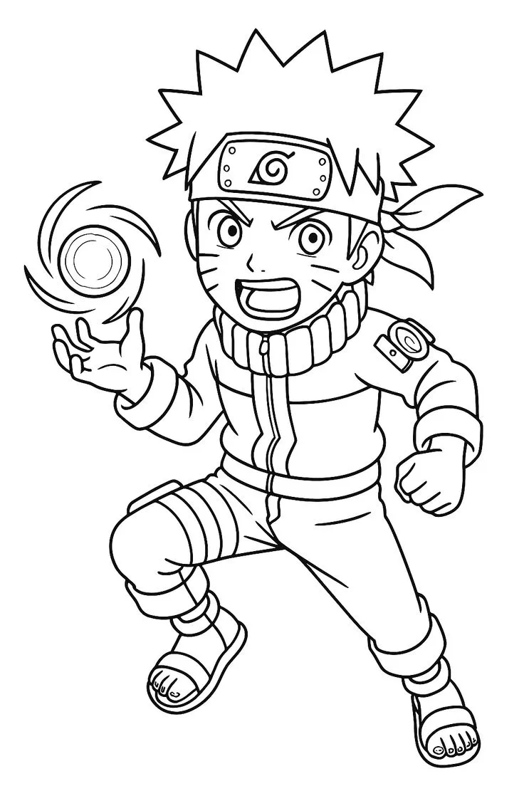Naruto con Rasengan para colorear