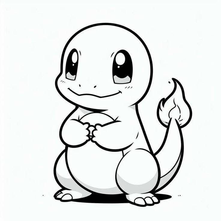 Dibujo de Charmander de Pokémon para colorear e imprimir gratis - Personaje de Pokémon