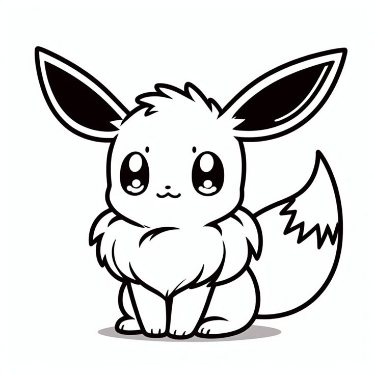 Dibujo de Eevee de Pokémon para colorear e imprimir gratis - Personaje de Pokémon