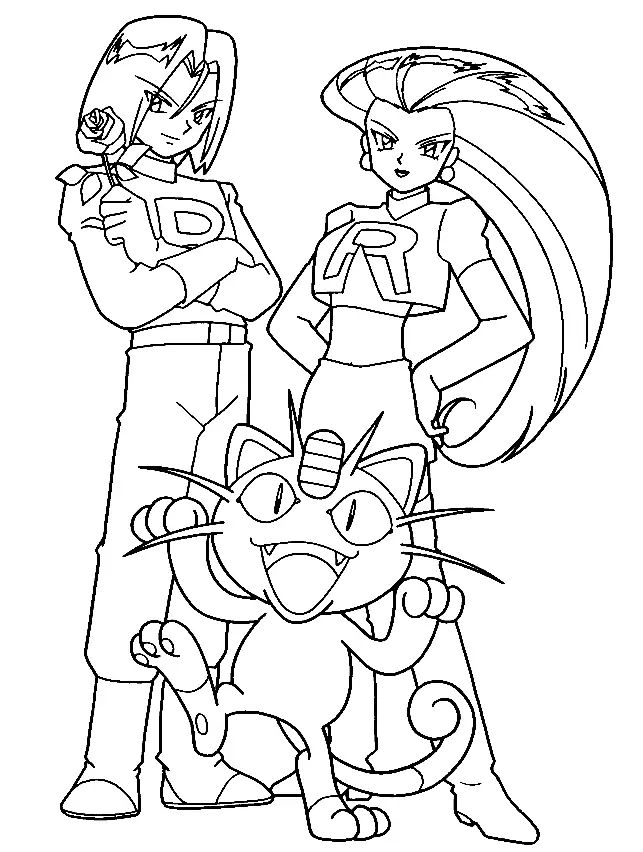 Dibujo de Equipo Rocket de Pokémon para colorear e imprimir gratis - Personaje de Pokémon