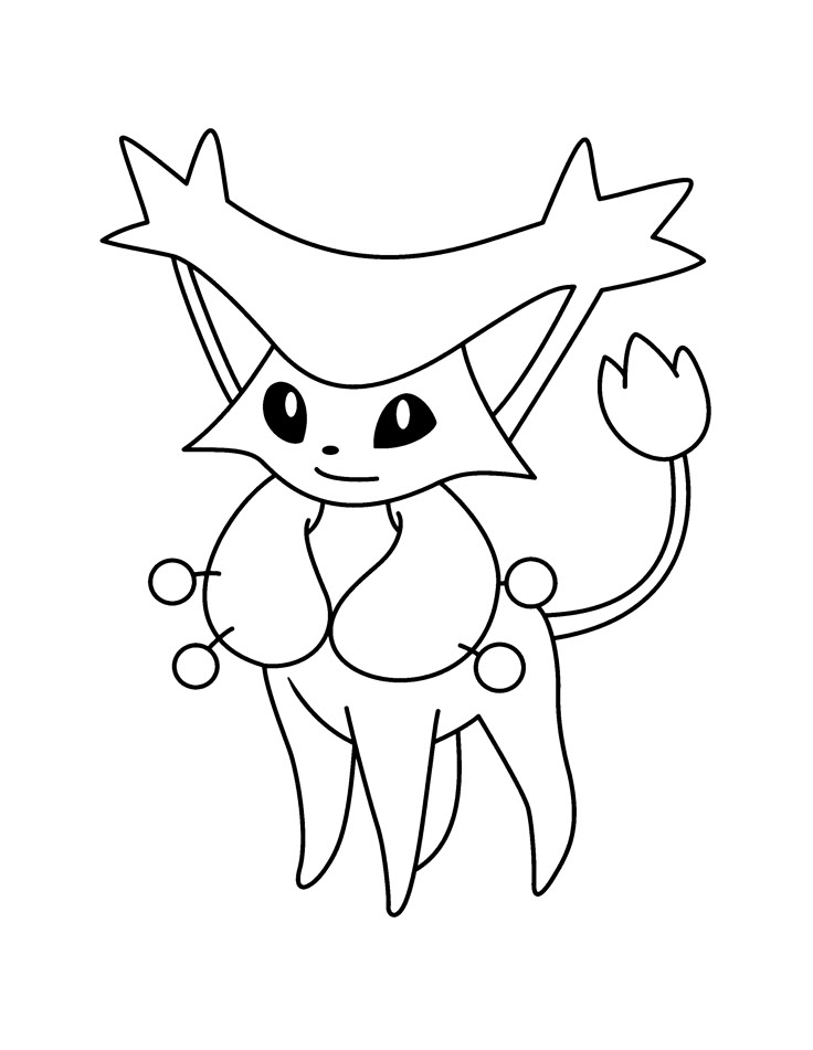 Dibujo de Jirachi de Pokémon para colorear e imprimir gratis - Personaje de Pokémon