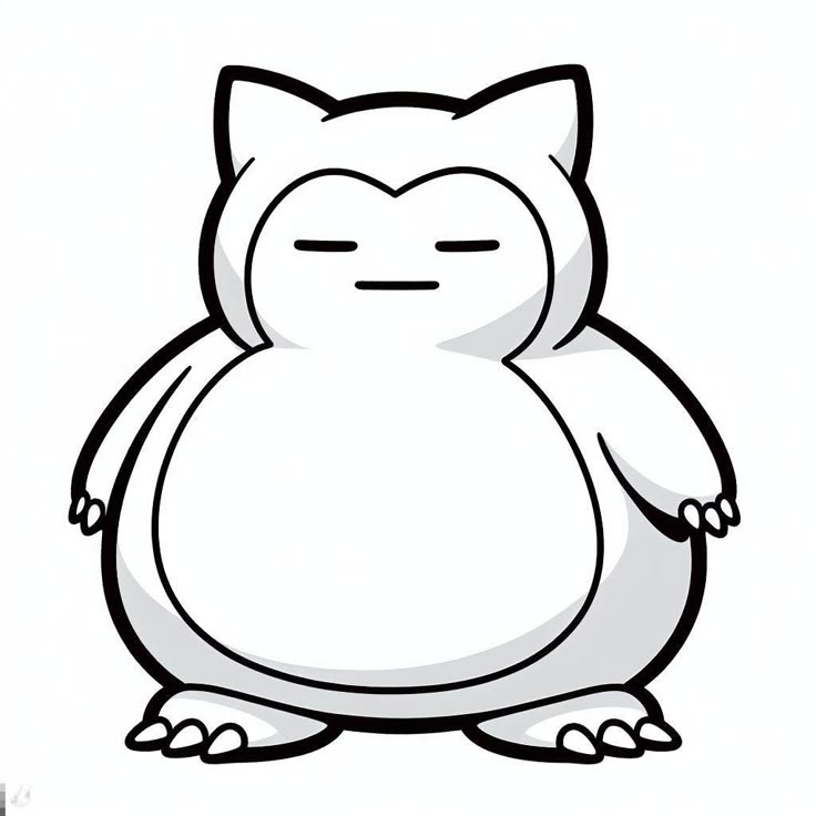 Dibujo de Snorlax de Pokémon para colorear e imprimir gratis - Personaje de Pokémon