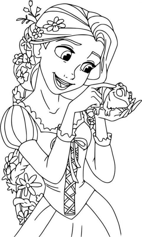 Dibujo de Rapunzel y Pascal de Rapunzel para colorear e imprimir gratis - Personaje de Rapunzel