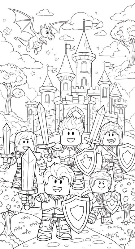 Haz clic para descargar dibujo de Aventura Roblox para colorear e imprimir gratis Aventura Roblox para colorear HD fácil y bonito - Descarga e imprime gratis - Dibujo exclusivo de Roblox