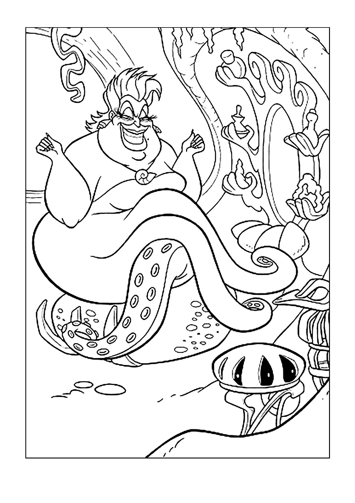 Dibujo de Úrsula de La Sirenita para colorear e imprimir gratis - Personaje de La Sirenita