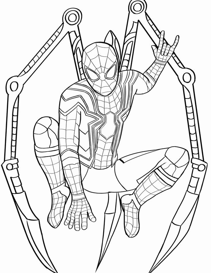 Dibujo de Iron Spider de Spiderman para colorear e imprimir gratis - Personaje de Spiderman