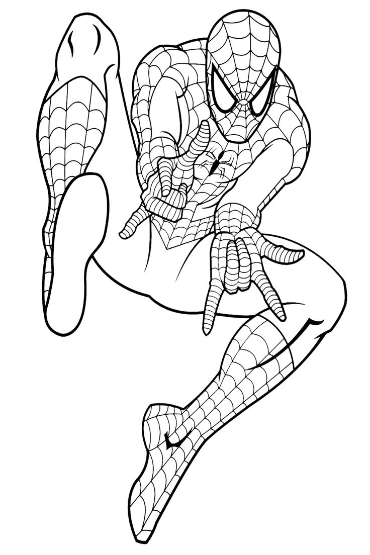 Dibujo de Spiderman en Acción para colorear e imprimir gratis - Categoría Spiderman
