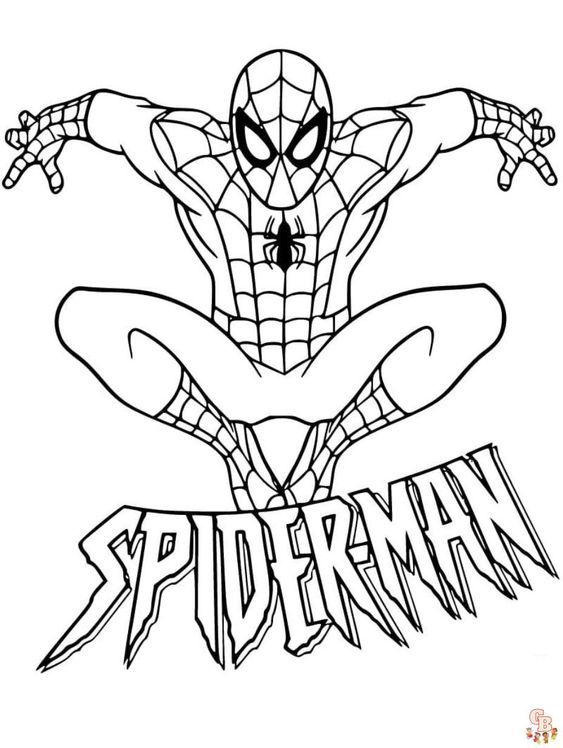 Dibujo de Logo de Spiderman de Spiderman para colorear e imprimir gratis - Personaje de Spiderman