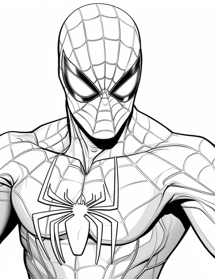 Dibujo de Retrato de Spiderman de Spiderman para colorear e imprimir gratis - Personaje de Spiderman