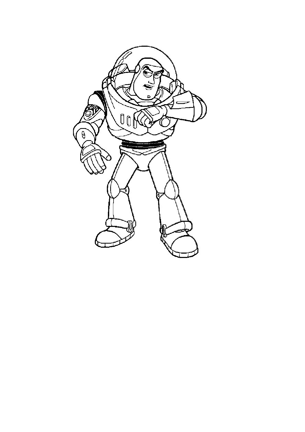 Dibujo de Buzz en Acción de Toy Story para colorear e imprimir gratis - Personaje de Toy Story